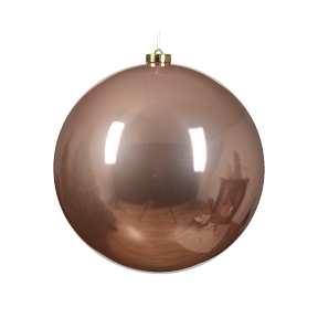 Boule Noël plastique marron glacé brillant ø20cm