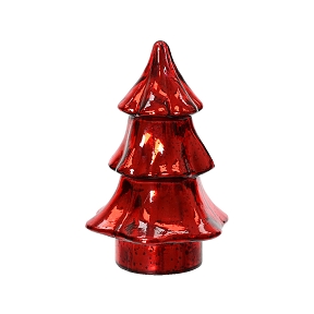 Sapin rouge en verre ø14 ht 23cm