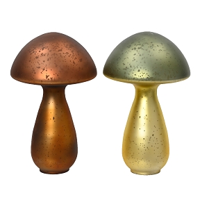 Champignon en verre cuivre-vert ø14 ht 23cm