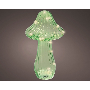 Champignon verre lumineux vert ø14.5 ht 25cm