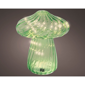 Champignon vert en verre lumineux ø17 ht 20cm