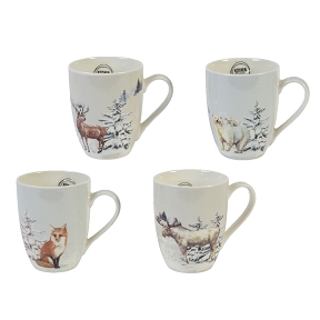 Mug porcelaine motif animal ø8 ht 10.5cm