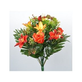 Piquet cactee dalhia lys orange-rouge