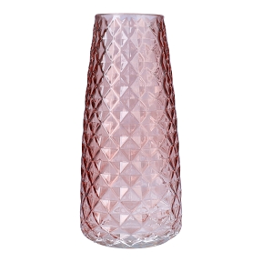 VASE VERRE GEMMA ROSE Ø10 HT 21CM