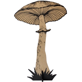 Champignon bois noir 39 x ht 60 cm