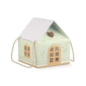 Boite maison carton verte 245 x 245 x 150