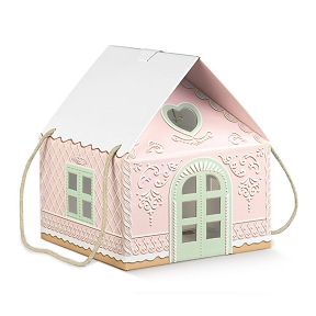 Boite maison carton rose 245 x 245 x 150