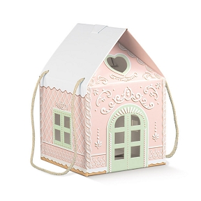 Boite maison carton rose 200 x 200 x 180