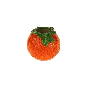 Vase céramique orange ø 8.5 x ht 9 cm