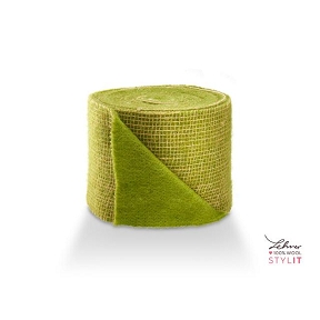 Rouleau laine + jute vert 15cm x 5m