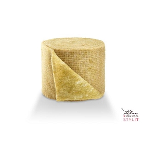 Rouleau laine + jute crème 15cm x 5m