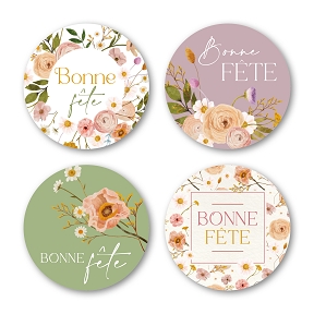 Etiquettes jeso quatro "bonne fête"