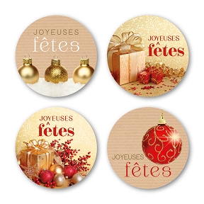 Etiquettes jeso quatro "joyeuses fetes"