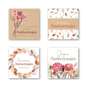 Etiquettes jeso quatro "joyeux anniversaire"