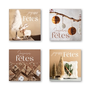 Etiquettes Jeso quatro carré "Joyeuses Fêtes"