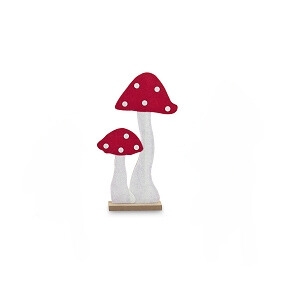 Champignon bois rouge ht 32cm