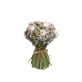 Bouquet séché crème-menthe ø 9.5 ht 15cm