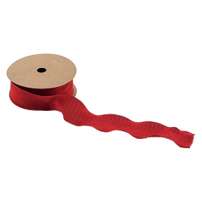 Ruban plissé rouge 4cm x 10m