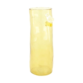 Vase verre cylindre jaune Ø10 ht 27cm