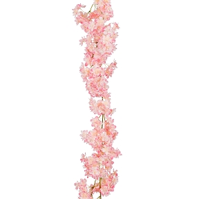 Guirlande fleurs rose ht 180cm