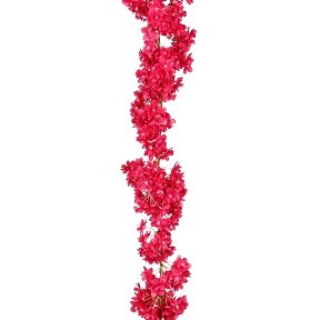 Guirlande fleurs rose fonce ht 180cm