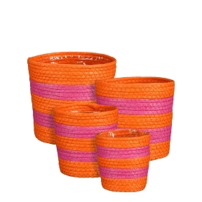 Panier cache-pot rachel orange-rose set de 4