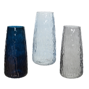 Vase verre couleur ø10 ht 21.5cm ass	