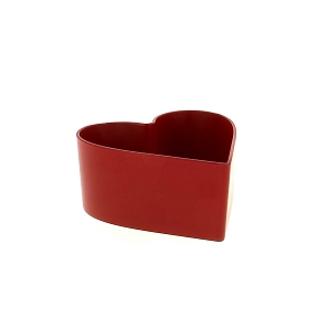 Coupe résine coeur rouge mat 15 x 15 ht 7cm