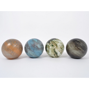 Lampe verre boule "galaxie" 24 cm ass