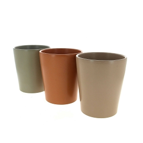 Cache-pot céramique couleur ø14 ht 16cm ass x9