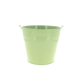Seau métal vert pastel ø13 ht 12.5cm
