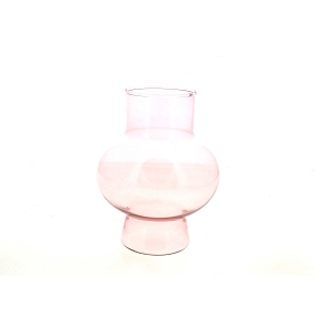 Vase verre rose  ø13.5 ht 18cm