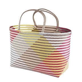 Panier anses 55 x 20 x 42cm blanc-jaune