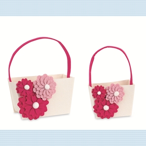 Panier motif fleurs set de 2