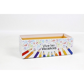 Coupe carton "vive les vacances" 20 x 9 ht 7cm