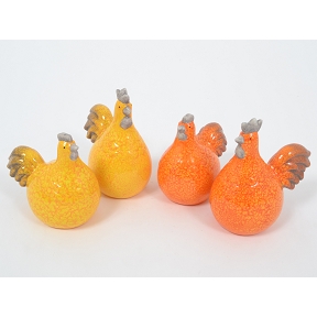 Poule céramique "vitamines" 22cm ass