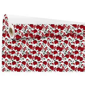 Bobine kraft blanc imprimé Gaby rouge 0.79 x 40m