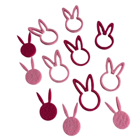 Tete lapin à coller (x24) rose ass