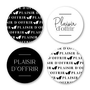 Etiquettes jeso quatro "plaisir d’offrir"