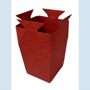 Vase carton étanche topaze rouge 12.5 x 12.5 ht 27.5cm x10