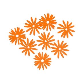 Fleurs feutrine orange x24