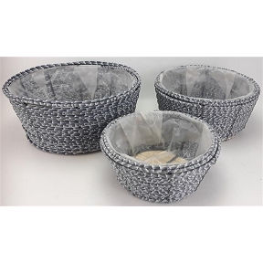 Coupe tressée grise set de 3