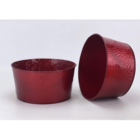 Coupe métal rouge ondulée ø18 ht 9cm