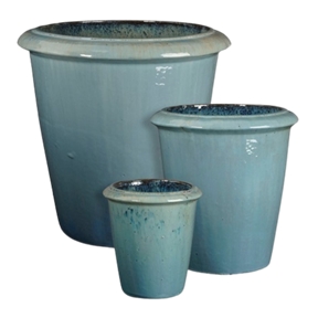 Set 3 pots céramique vulcano bleu