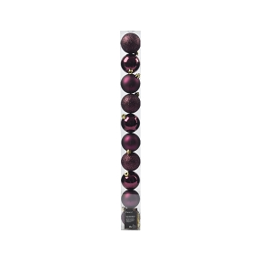 Boules noël plastique mauve foncé Ø60 mm x 10