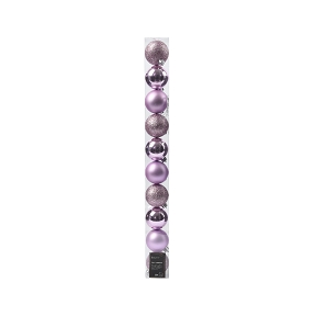 Boules noël plastique lilas Ø60 mm x 10