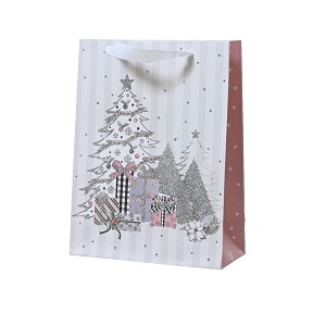 Sac cadeau papier motif noël 8 x 18 ht 24cm