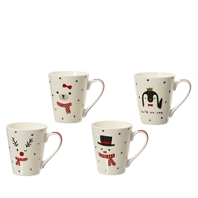 Mug céramique noël blanc Ø8.5 ht 10.5 ass