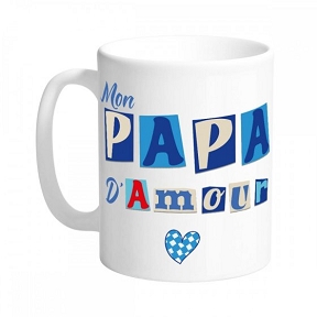 Mug papa en or ø 8 ht 9.5 cm