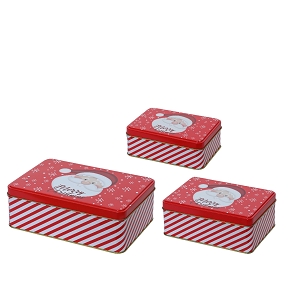 Boîte métal motif noël set de 3